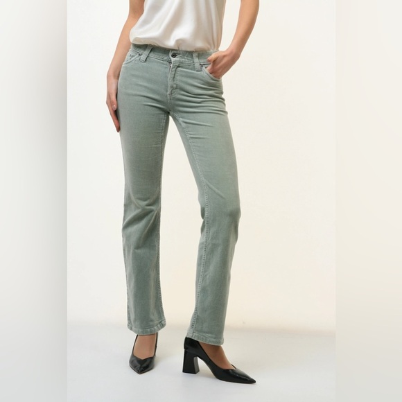 Mother Mid Rise Dazzler Ankle Fray Corduroy Jeans Pants Gray Green 26 Short - Picture 4 of 10